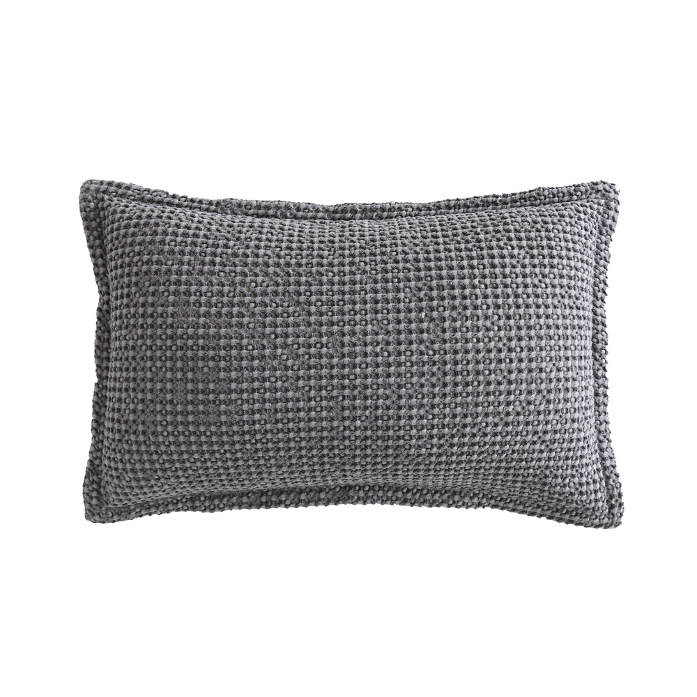 Stylish Urban Charcoal Breakfast Filled Waffle Cushion for Homes