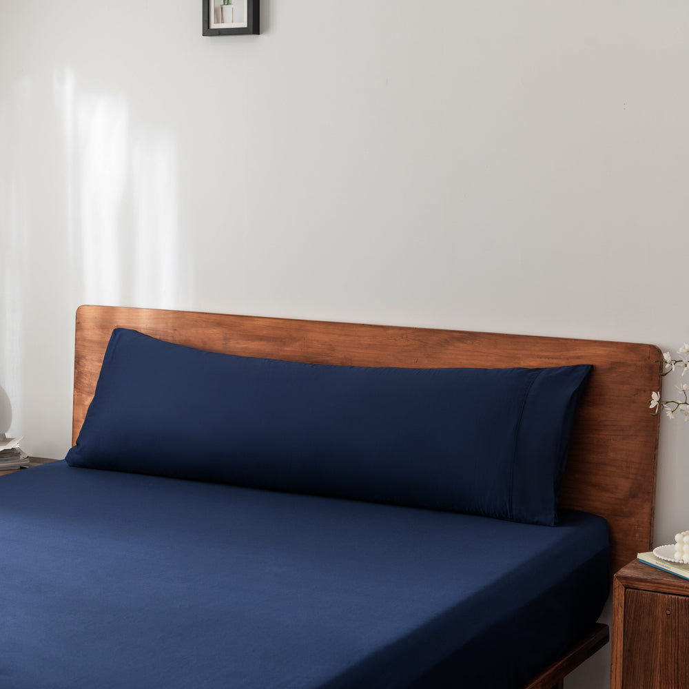 Navy 400TC Luxury Casey Cotton Body Pillowcase for Comfortable Sleep