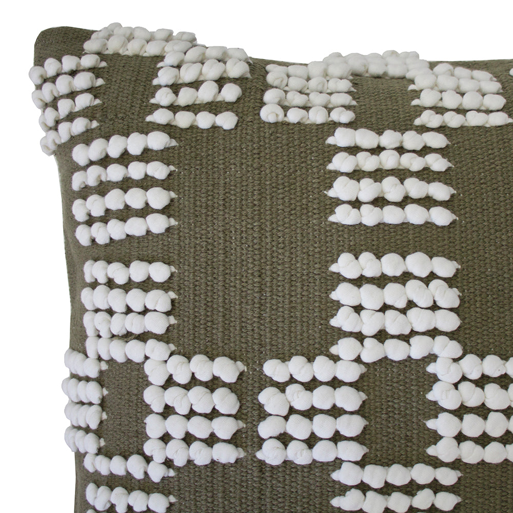Bambury Hastings Olive-colored Square Decorative Filled Cushion for Home Decoration