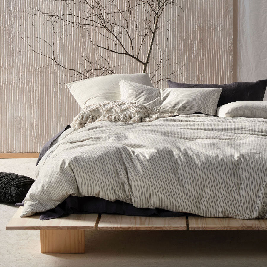Super King Napier Black Soft and Stylish Quilt Cover Set