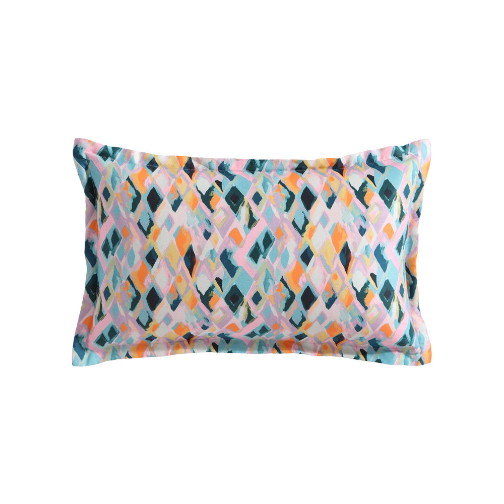 Kalea Hand - painted Geometric Pattern Filled Cushion for Breakfast Decor