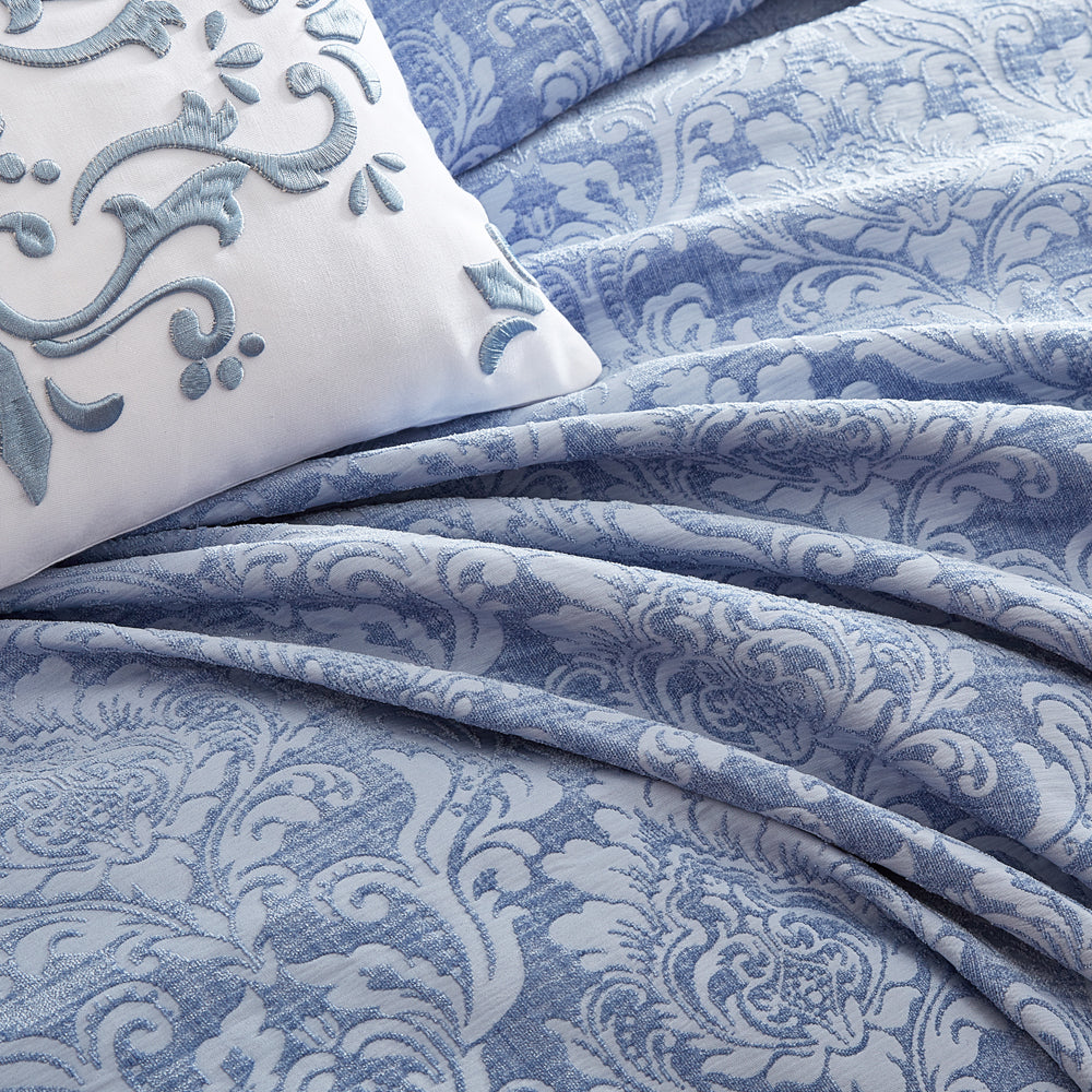 King Size Monterey Wedgwood Quilt Cover Set for Luxury Bedrooms | Inspired by Vintage French Design