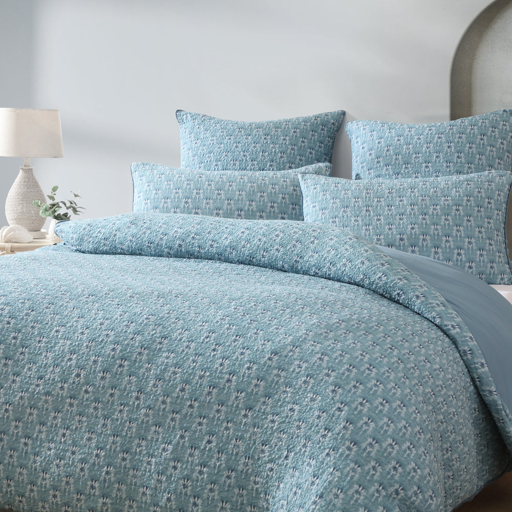 Santa Fe Teal Queen - Size Quilt Cover Set with Coastal Charm