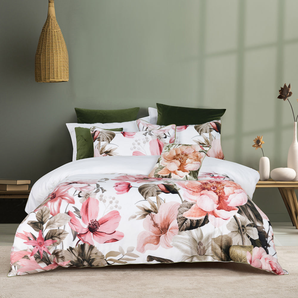 King - Sized Eliana White Quilt Cover Set for Bed, Ideal Bedroom Bedding