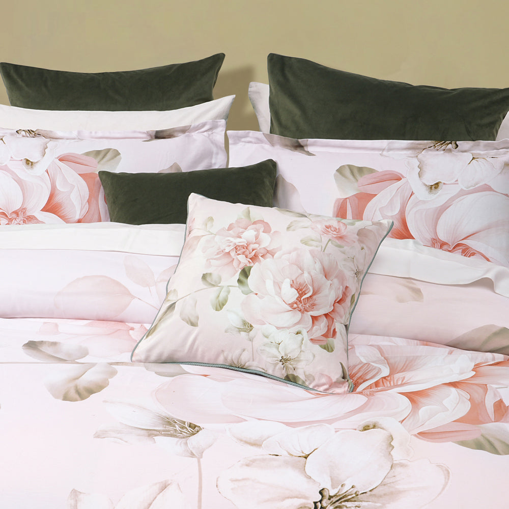 Layla Soft Cotton Sateen White Queen Bed Quilt Cover Set