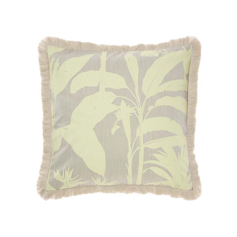 Linen House Vintage Teal Square Filled Cushion with Cotton Fringing