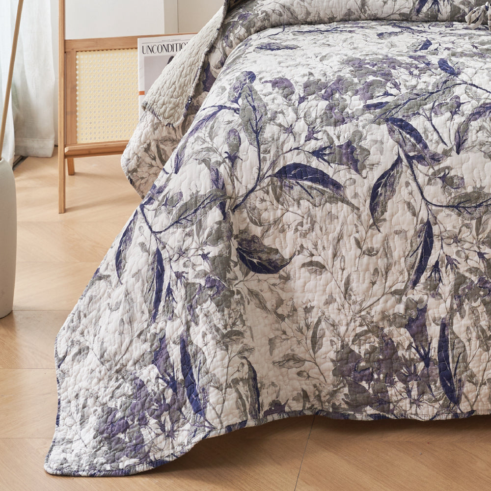 Queen - Sized Forest Dreams 100% Cotton Coverlet Set for a Serene Bedroom