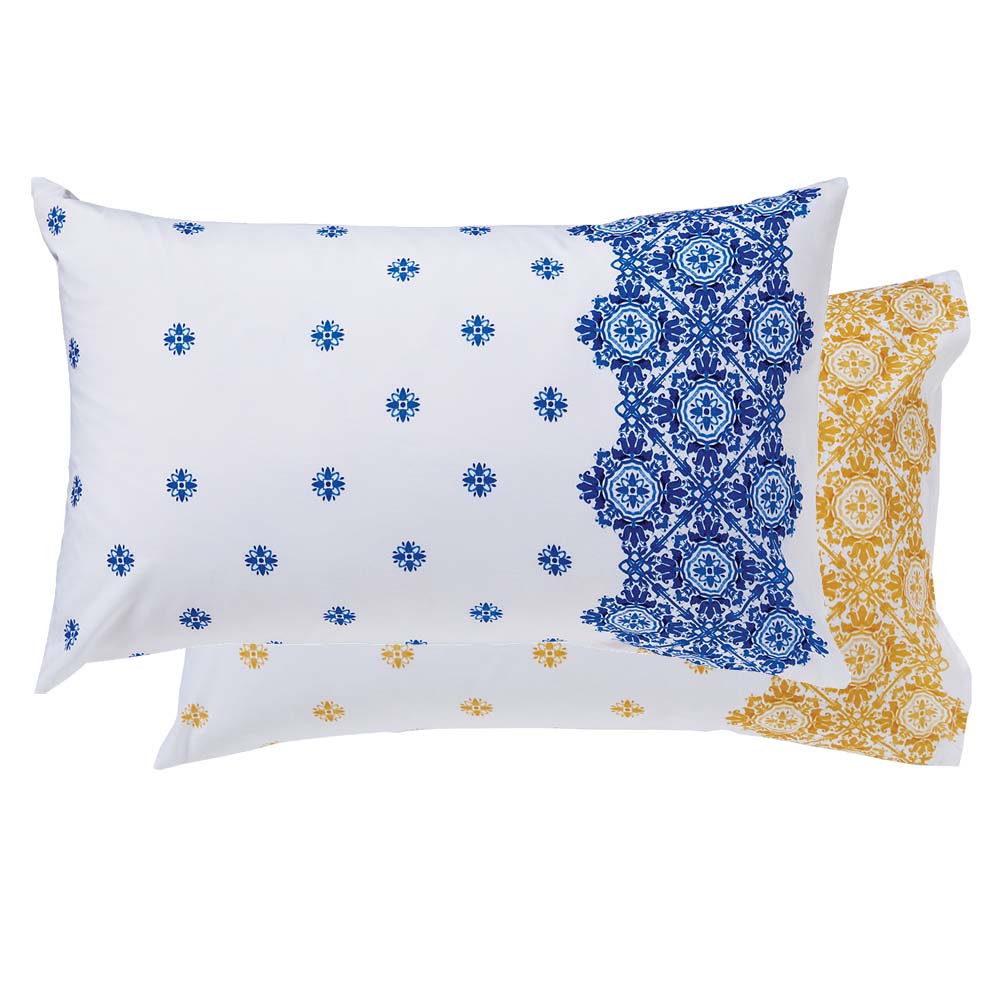 Palermo Navy Luxury Queen - Sized Bed Quilt Cover Set for a Mediterranean - Inspired Bedroom