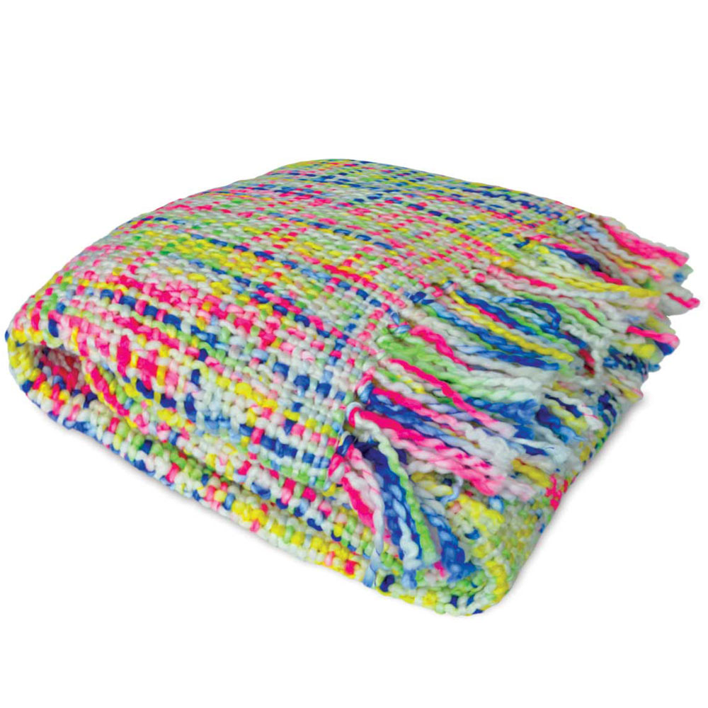 Oslo Acrylic Weaved Marshmellow-Style Throw Blanket for Summer