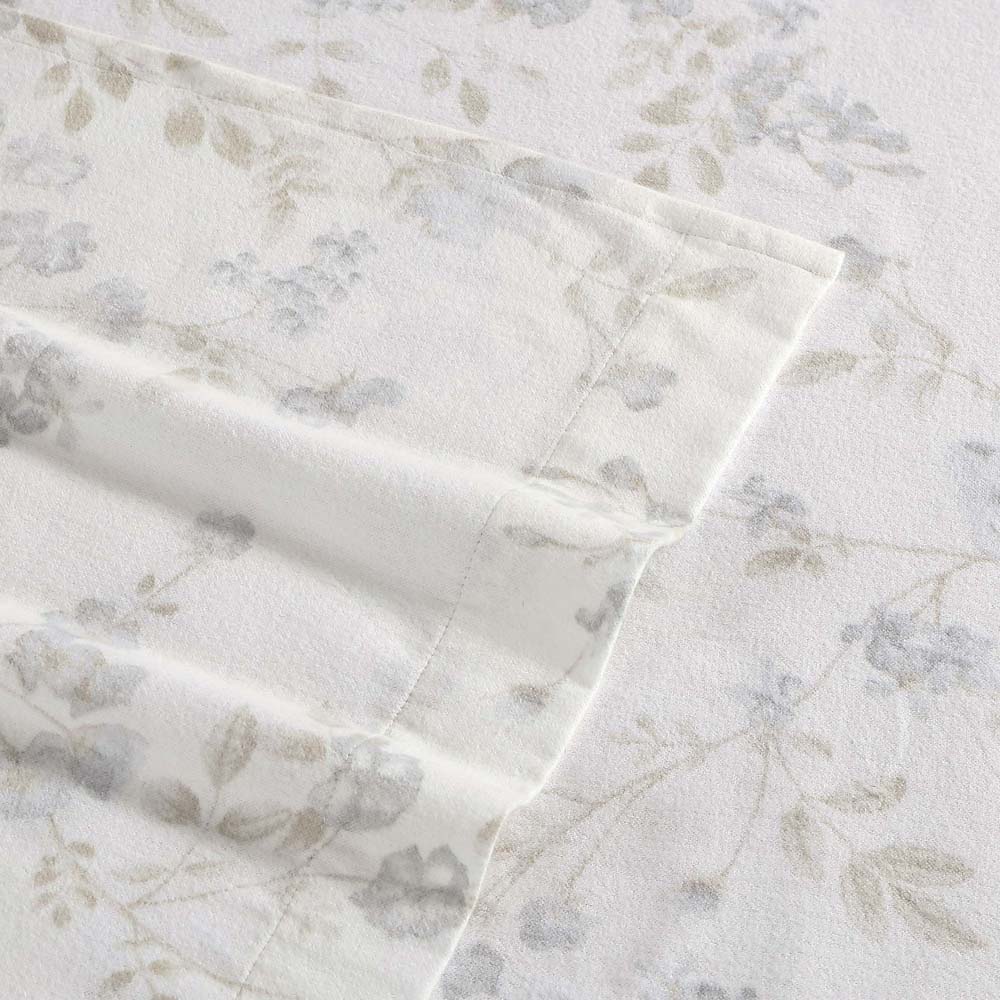 Laura Ashley Fawna Single Bed Soft Grey Flannelette Sheet Set for a Cozy Sleep