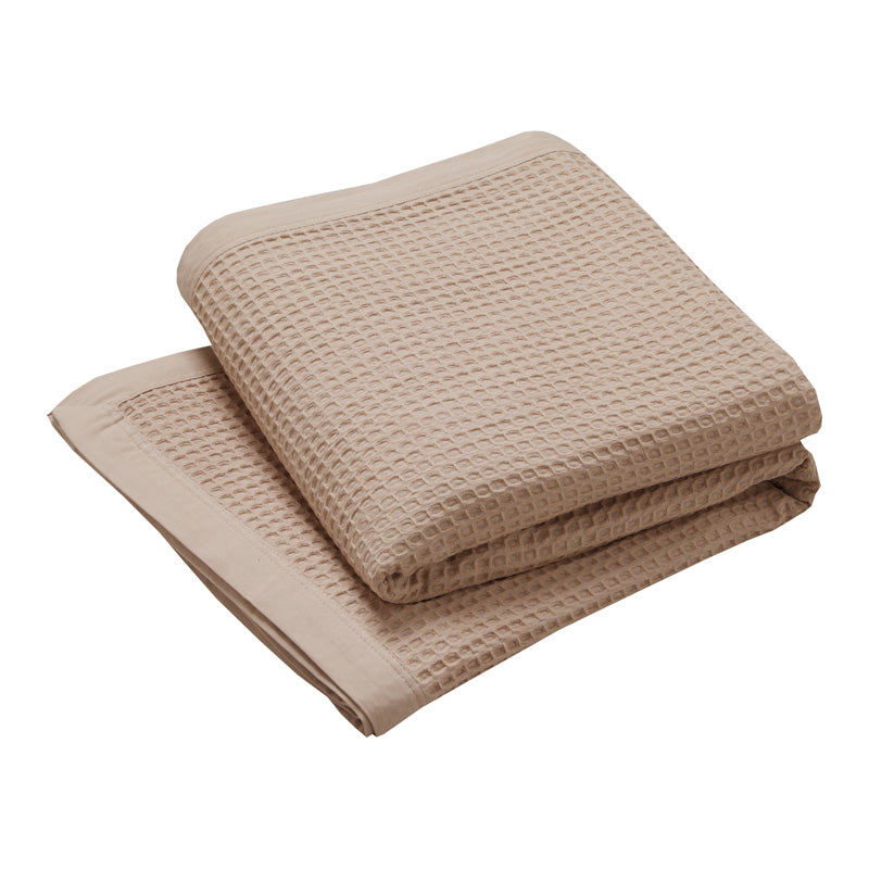 Luxurious Linen Cotton Waffle Blanket for King Single or Double Bed