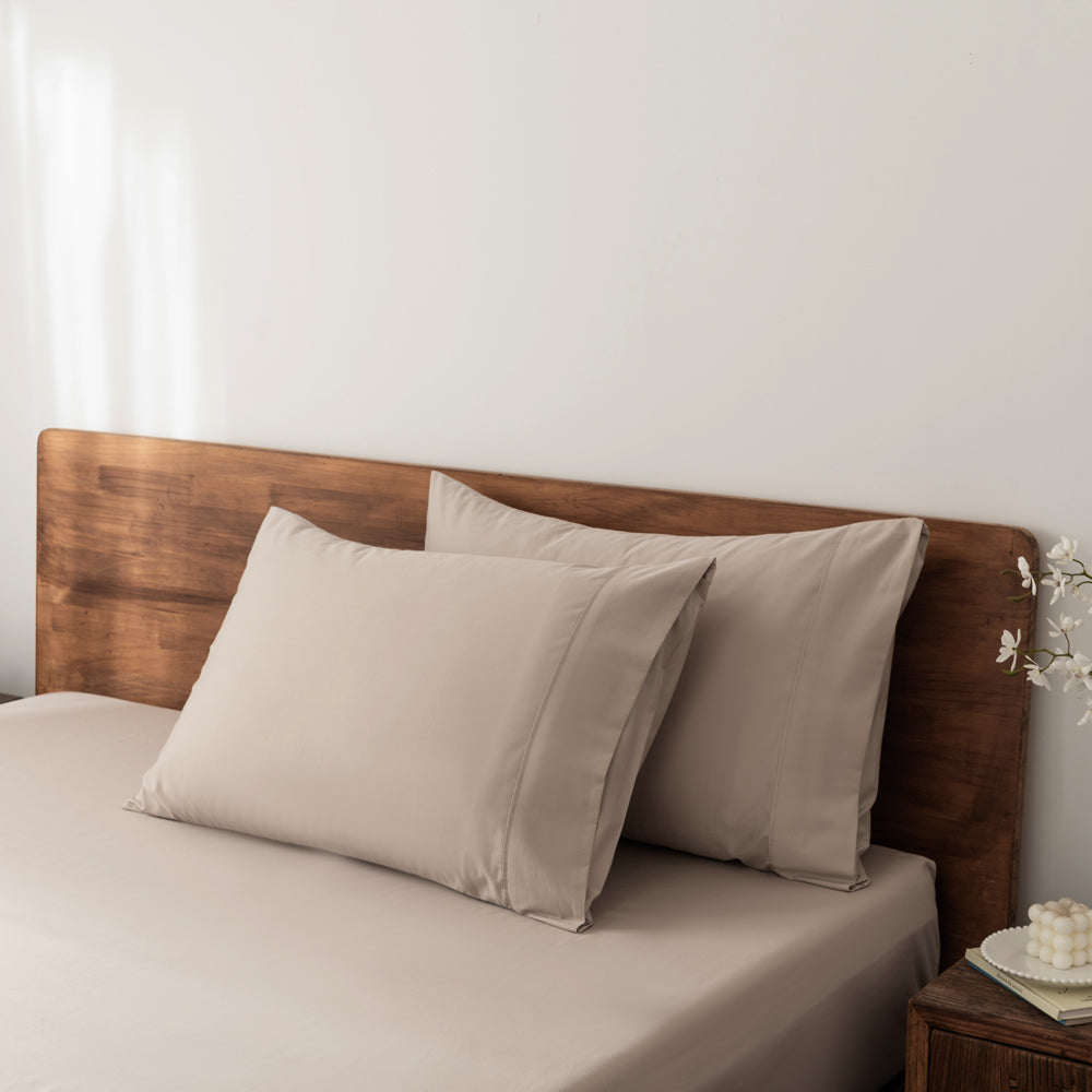 Casey 400TC 100% Cotton Fitted Sheet & Pillowcase Combo for Super King 60cm Bed