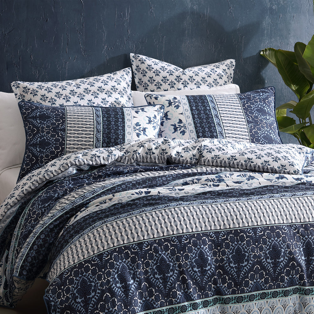 Super King Into The Blue Bohemian Quilt Cover Set