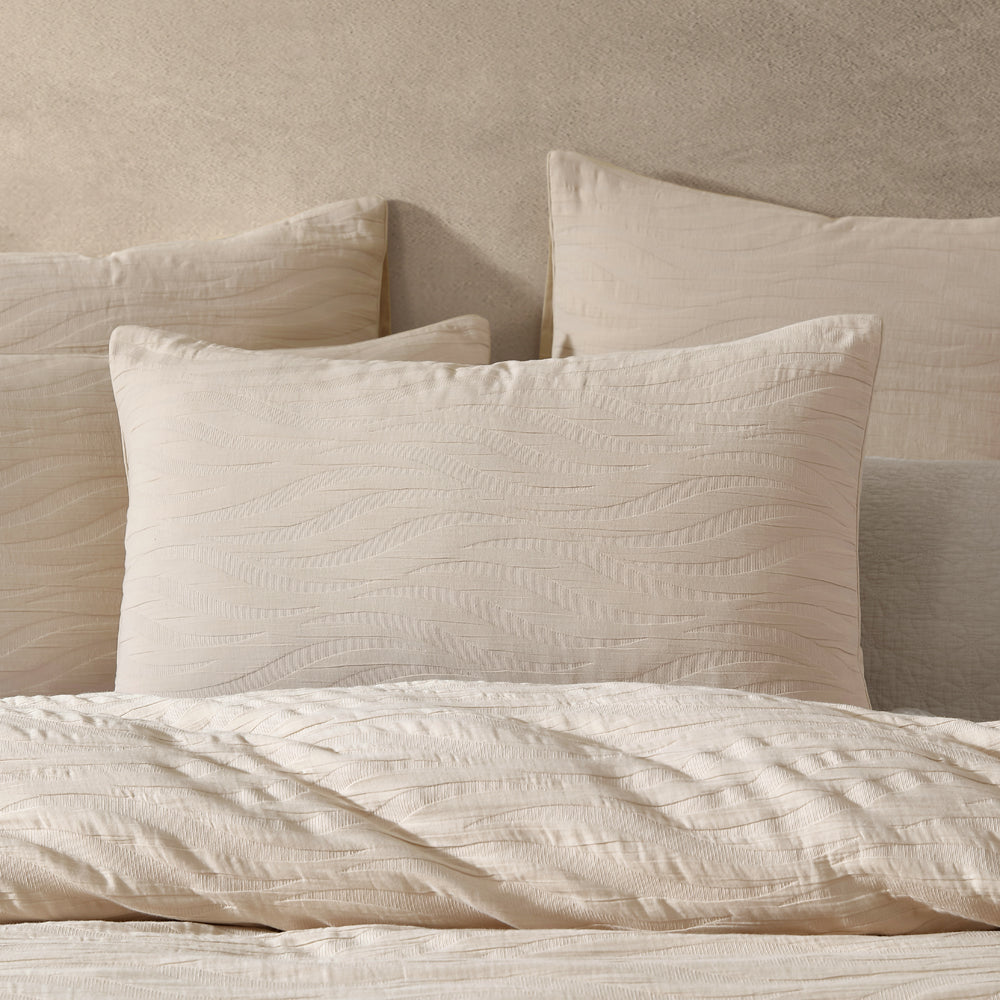 Ariel Stone Queen - Size Bed Quilt Cover Set for a Tranquil Bedroom