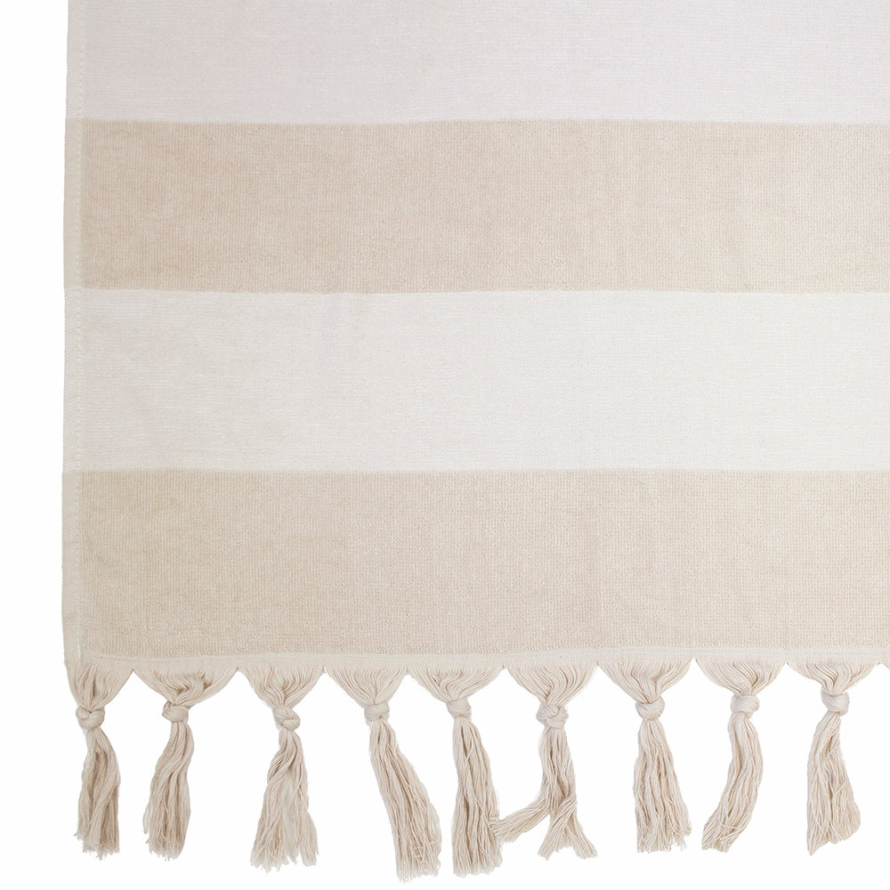 Lightweight and Compact Marbella Buff Striped Beach Towel