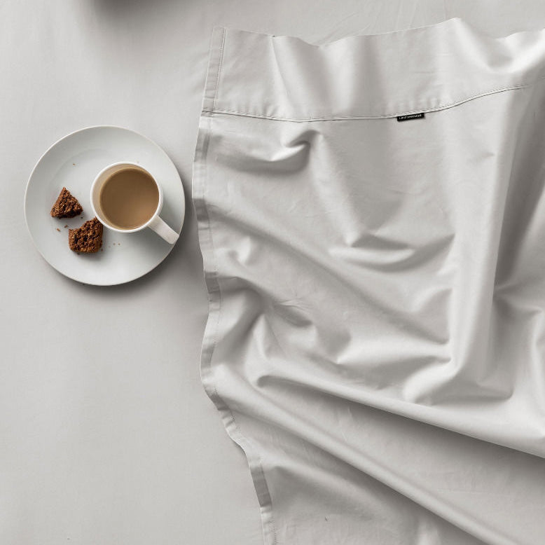 Luxurious 100% Cotton 500TC Grey Fitted Sheet for Long Single Bed - Augusta