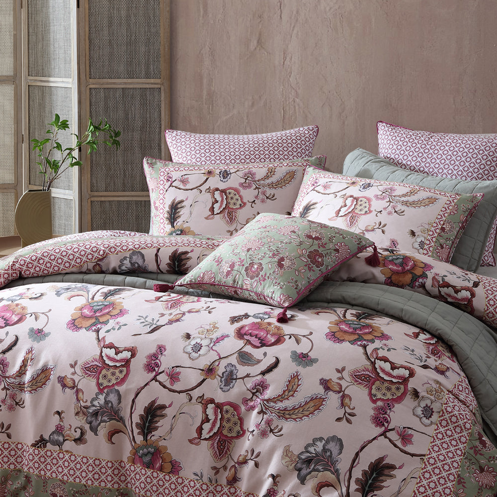 King - Sized Lorelai Rose Quilt Cover Set for a Dreamy Sleep