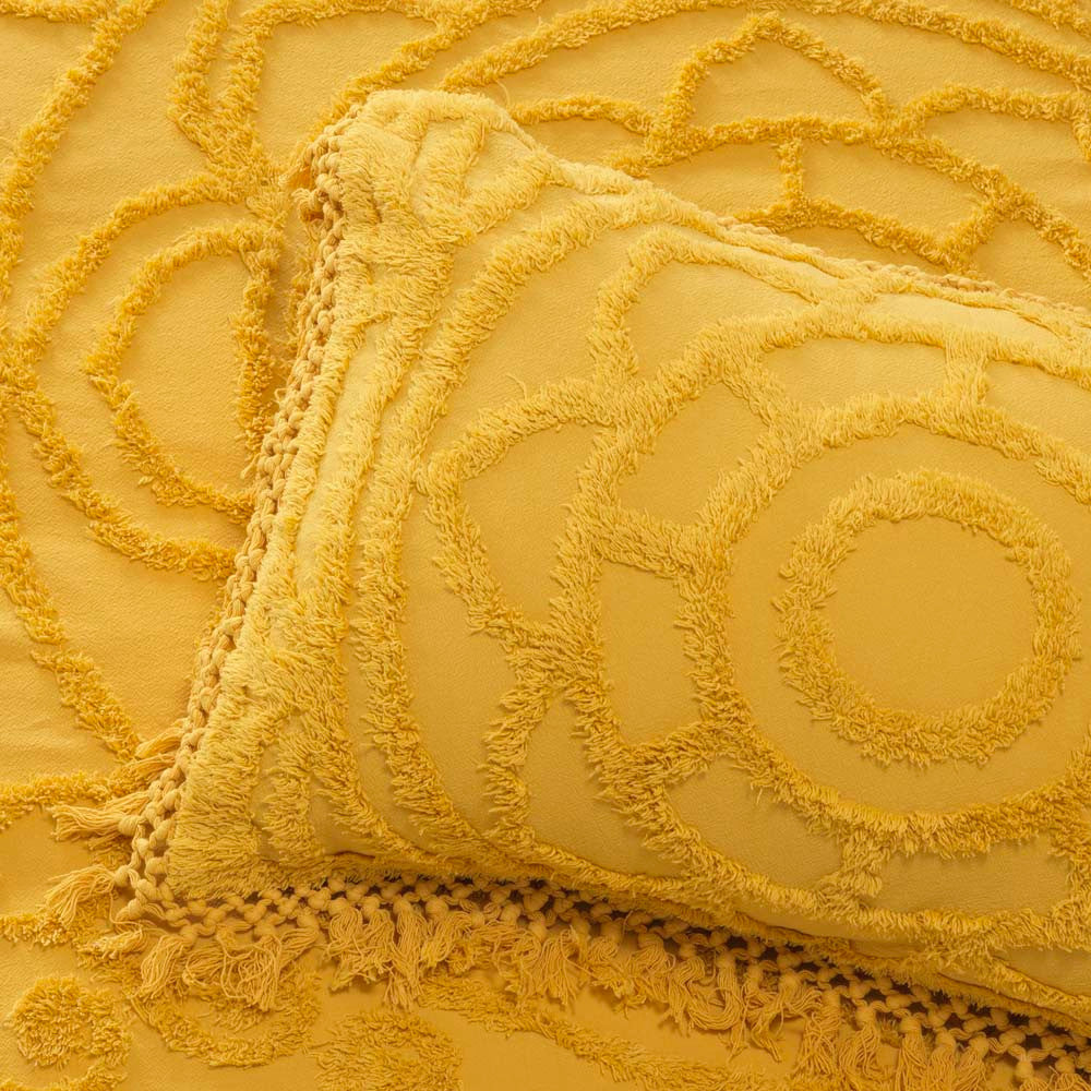 Single Bed Santorini Mustard Bedspread Set for a Stylish Bedroom Decor