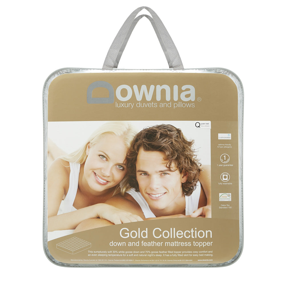 Downia Gold Collection Super King Mattress Topper Filled with 30% White Goose Down and 70% Goose Feathers