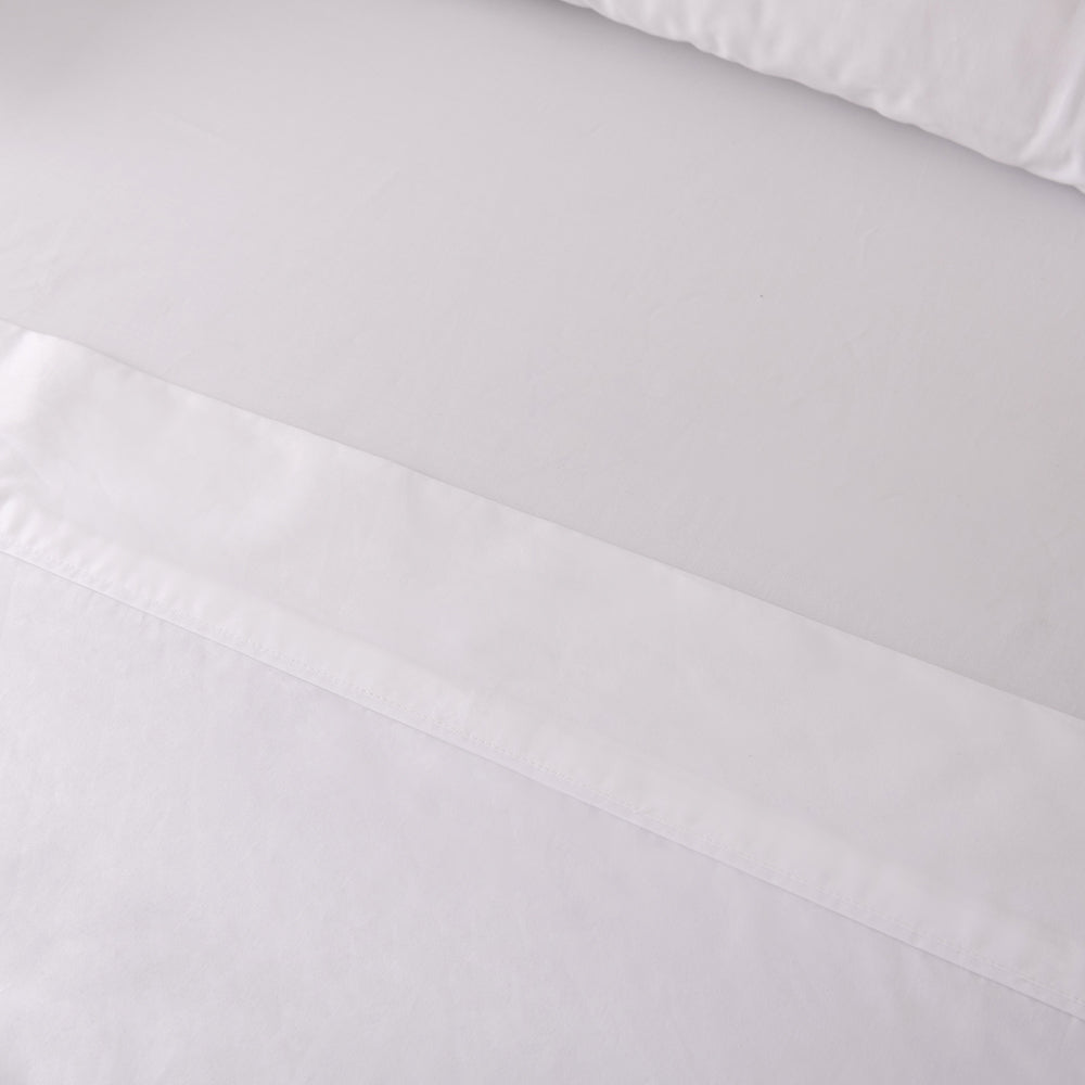 Luxurious 400TC White Casey Cotton Sheet Set for Long Single Bed (60cm)