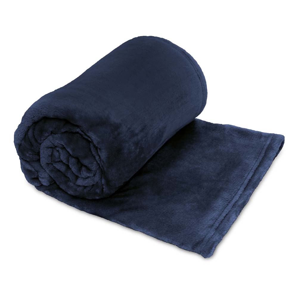 Navy Lucia Plush Fuzzy Throw Blanket for Winter