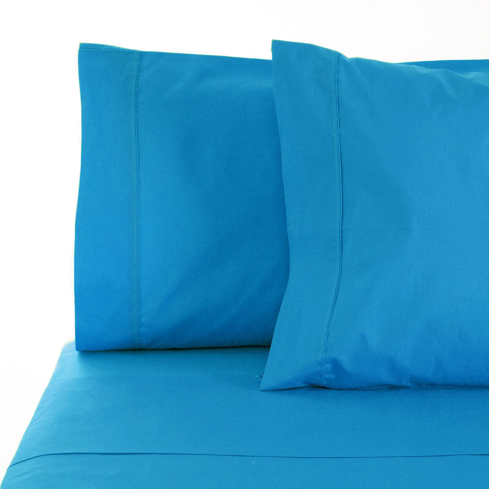 La Via King Single Bed 400TC 100% Cotton Aqua Fitted Sheet