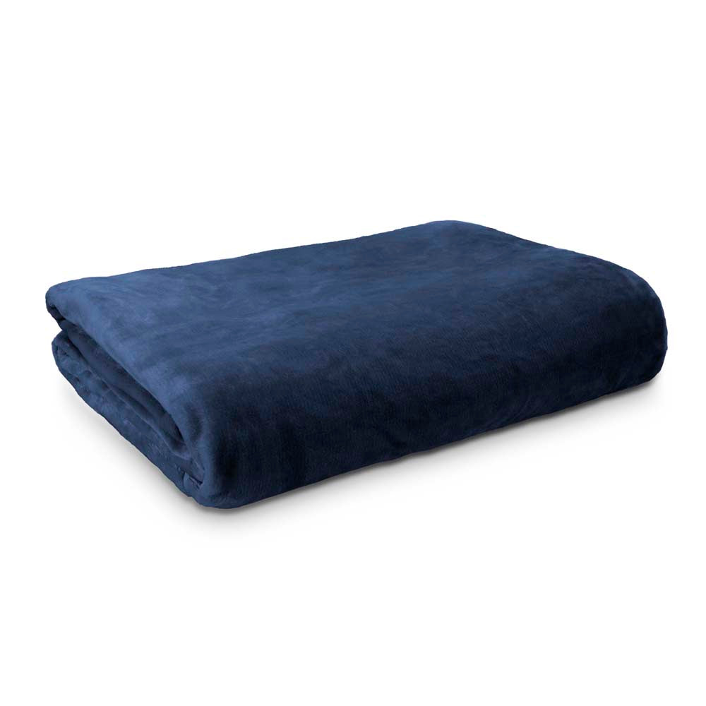 Navy Lucia Super - Soft Plush Blanket for King Single Bed